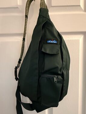 Kavu Dark Green Rope Sling Bag with Front Pockets